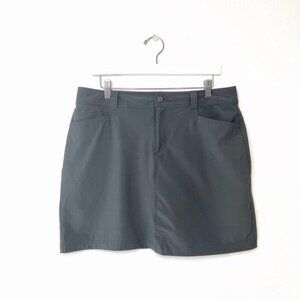 Eddie Bauer Skort Size 10 Medium Dark Gray Utility Pockets Built-In Shorts
